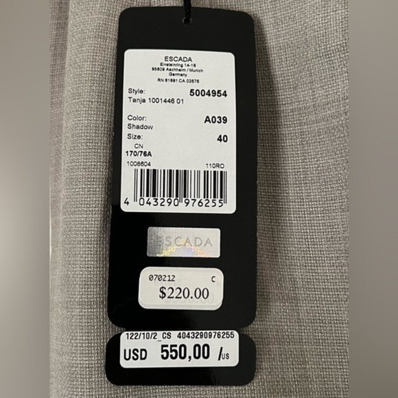 Escada Tanja wool-blend wide leg pant luxury size 10 - Picture 4 of 7